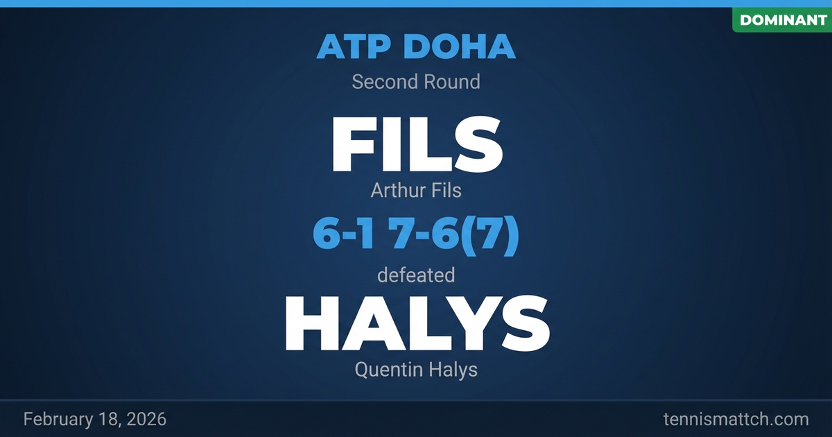 Arthur Fils vs Quentin Halys — ATP Doha 2026