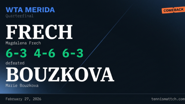 Magdalena Frech vs Marie Bouzkova — WTA Merida 2026