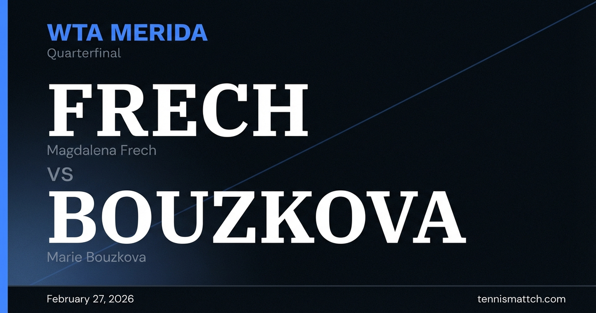 Magdalena Frech vs Marie Bouzkova — WTA Merida 2026 Preview