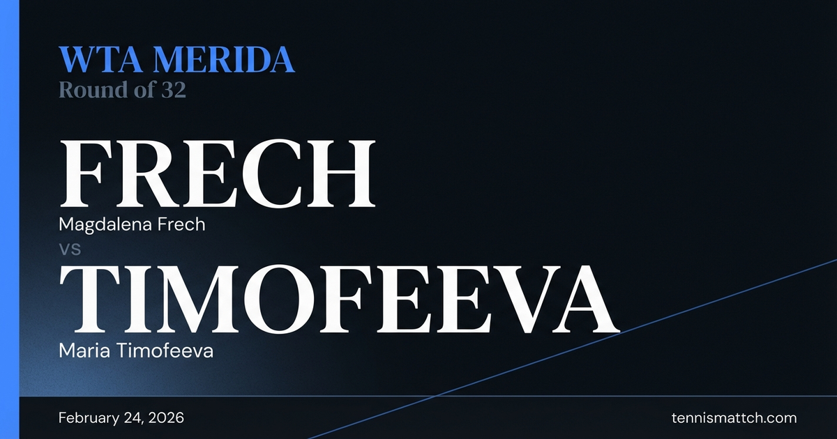 Magdalena Frech vs Maria Timofeeva — WTA Merida 2026 Preview