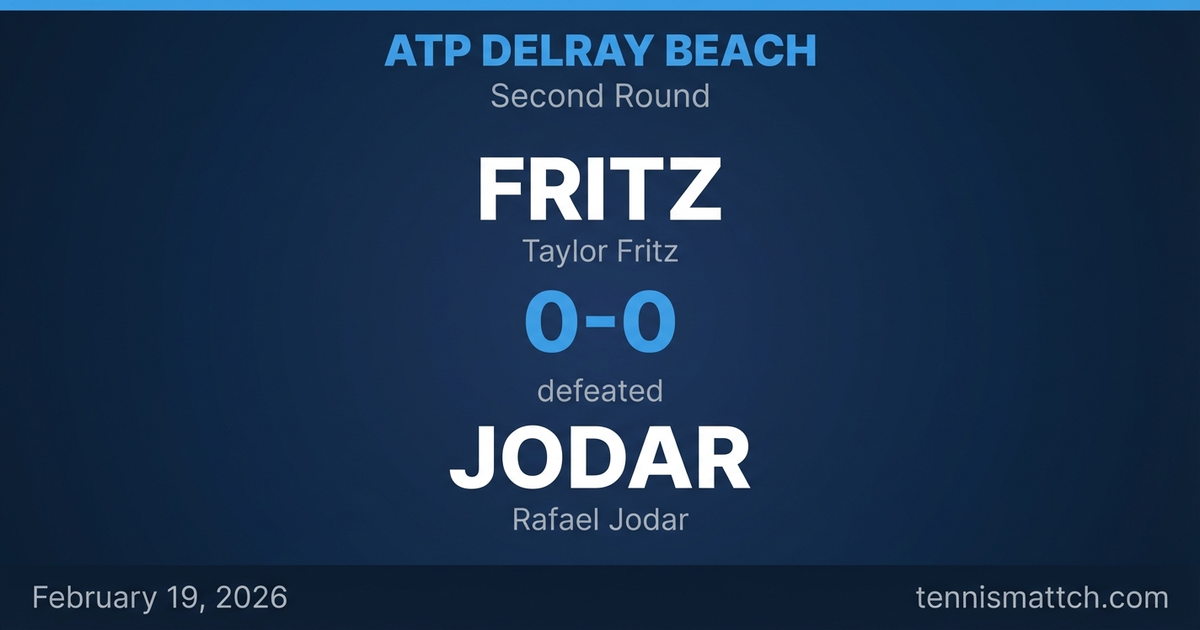 Taylor Fritz vs Rafael Jodar — ATP Delray Beach 2026 Preview