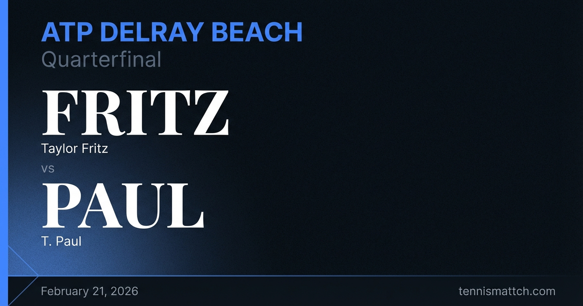 Taylor Fritz vs T. Paul — ATP Delray Beach 2026 Preview