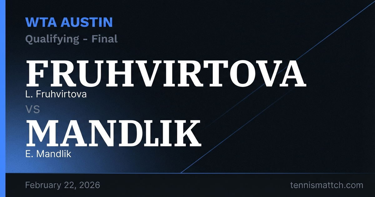 L. Fruhvirtova vs E. Mandlik — WTA Austin 2026 Preview