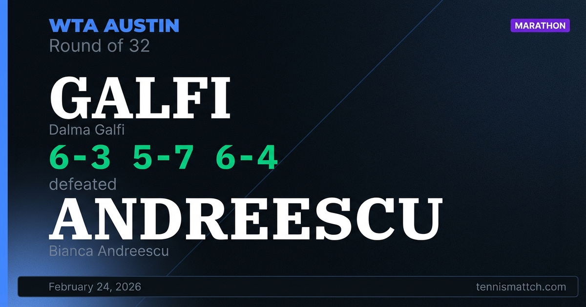 Dalma Galfi vs Bianca Andreescu — WTA Austin 2026