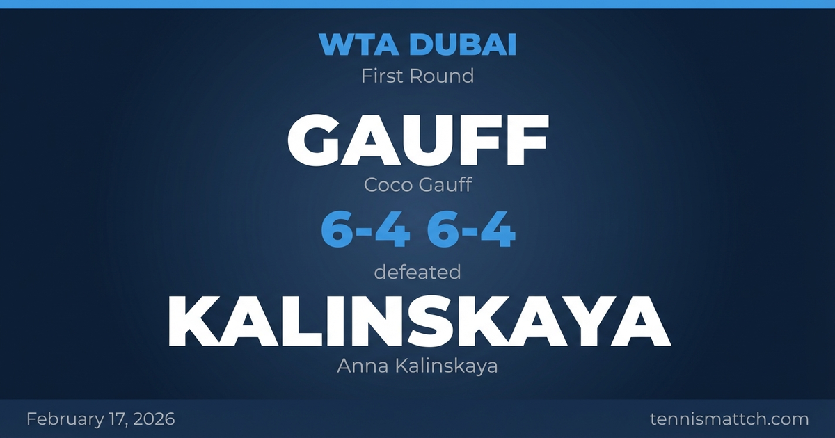 Coco Gauff vs Anna Kalinskaya — WTA Dubai 2026
