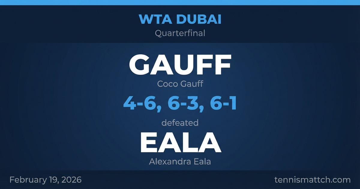 Coco Gauff vs Alexandra Eala — WTA Dubai 2026 Preview