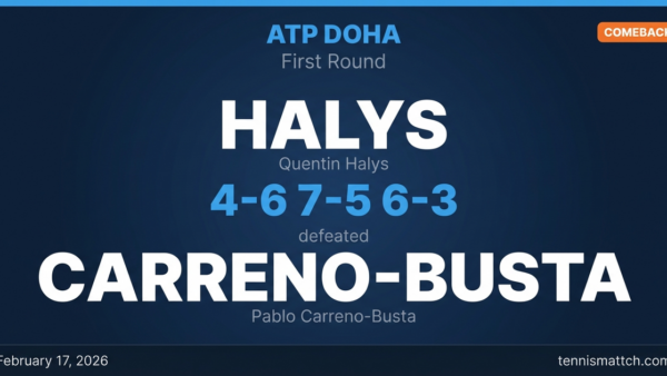 Quentin Halys vs Pablo Carreno-Busta — ATP Doha 2026
