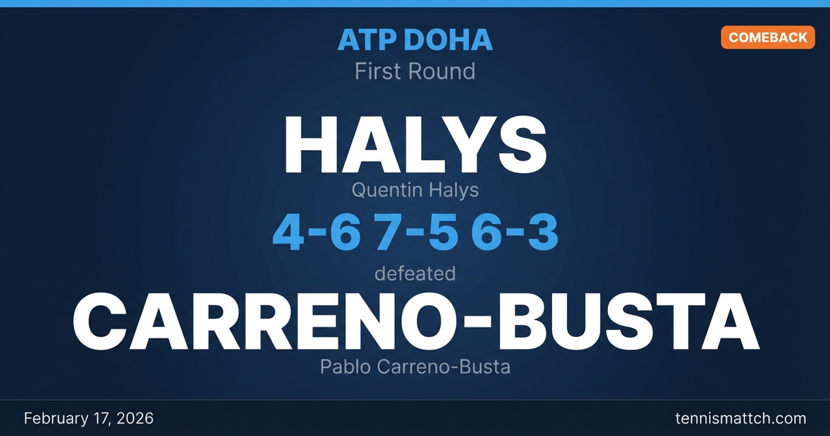 Quentin Halys vs Pablo Carreno-Busta — ATP Doha 2026