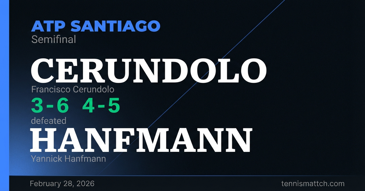 Francisco Cerundolo vs Yannick Hanfmann — ATP Santiago 2026