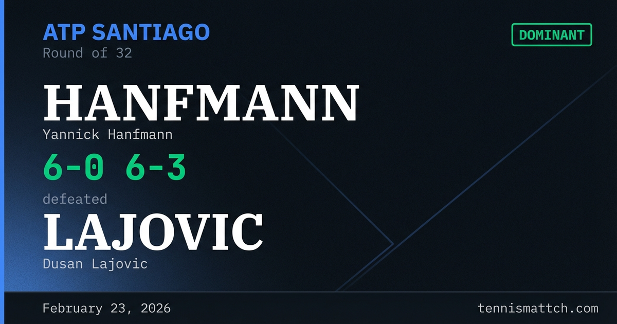 Yannick Hanfmann vs Dusan Lajovic — ATP Santiago 2026
