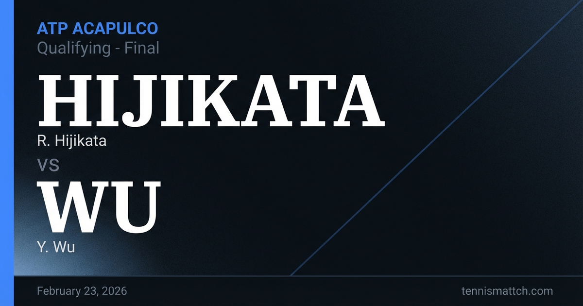 R. Hijikata vs Y. Wu — ATP Acapulco 2026 Preview
