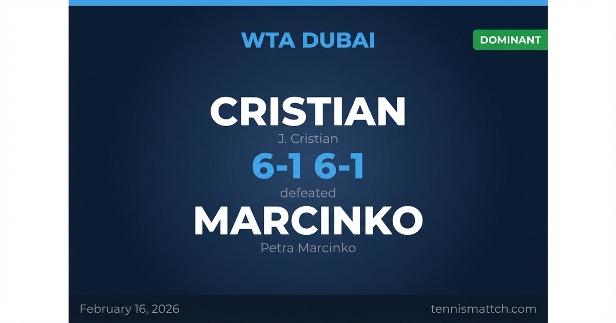 J. Cristian vs Petra Marcinko — WTA Dubai 2026