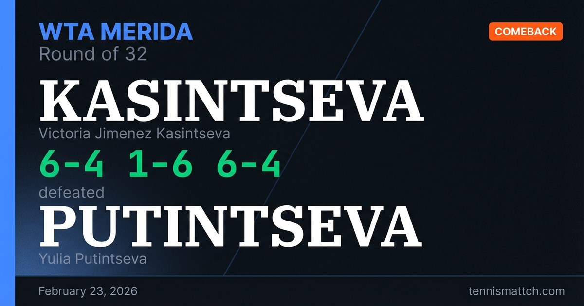 Victoria Jimenez Kasintseva vs Yulia Putintseva — WTA Merida 2026