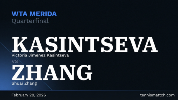 Victoria Jimenez Kasintseva vs Shuai Zhang — WTA Merida 2026 Preview
