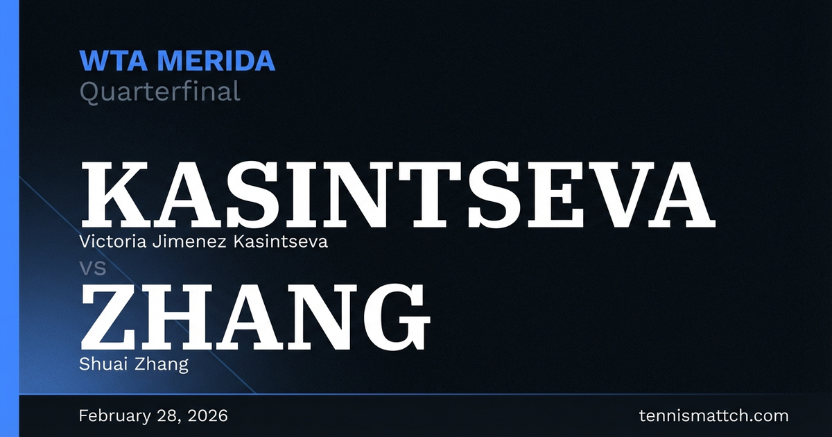 Victoria Jimenez Kasintseva vs Shuai Zhang — WTA Merida 2026 Preview