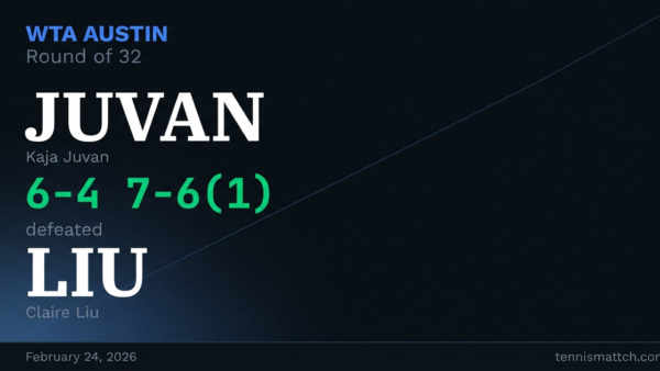 Kaja Juvan vs Claire Liu — WTA Austin 2026