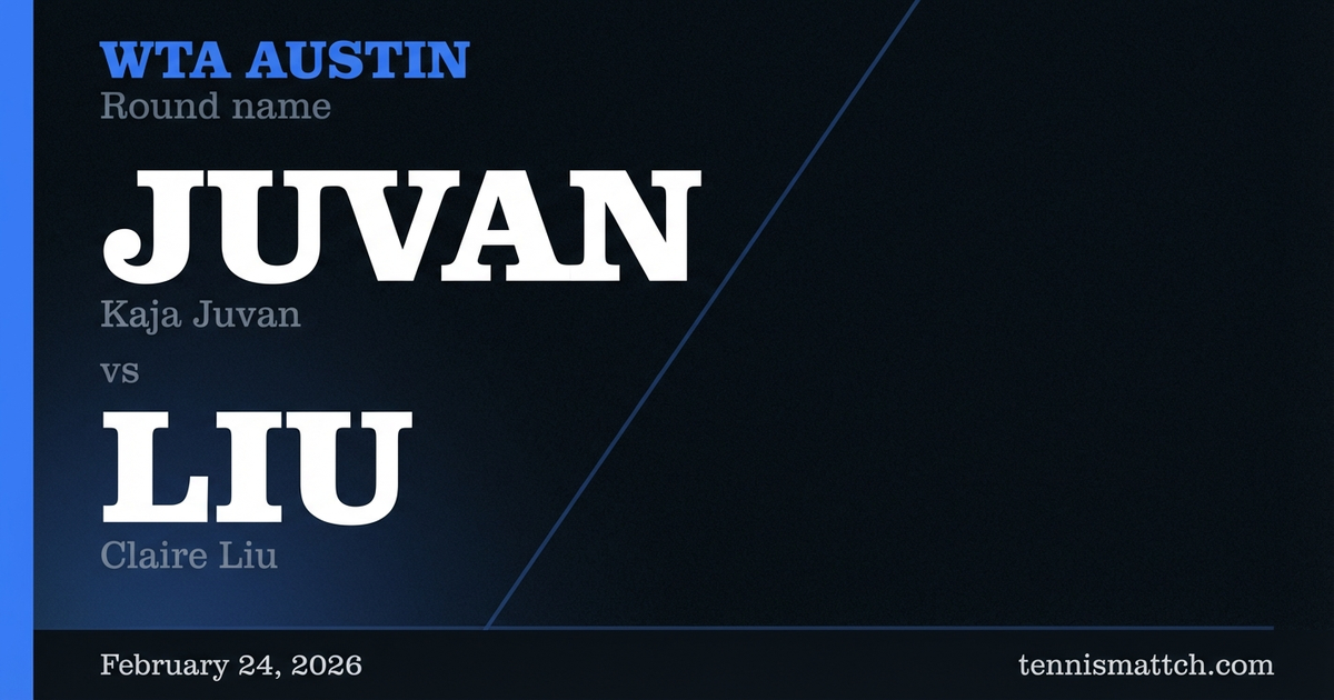 Kaja Juvan vs Claire Liu — WTA Austin 2026 Preview