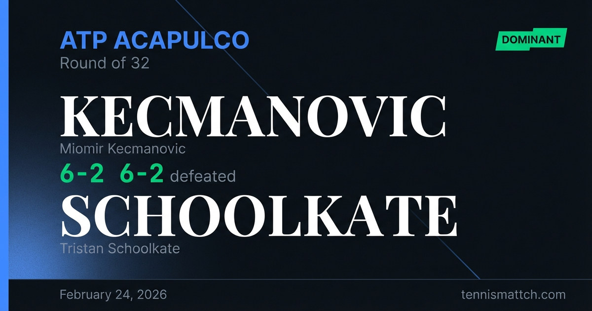 Miomir Kecmanovic vs Tristan Schoolkate — ATP Acapulco 2026