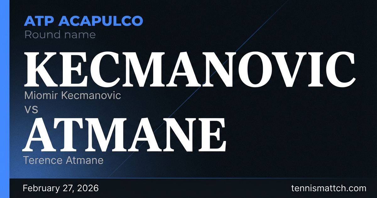 Miomir Kecmanovic vs Terence Atmane — ATP Acapulco 2026 Preview