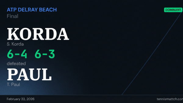 S. Korda vs T. Paul — ATP Delray Beach 2026