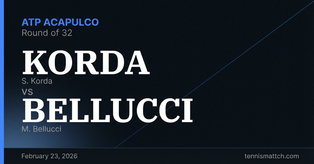 S. Korda vs M. Bellucci — ATP Acapulco 2026 Preview
