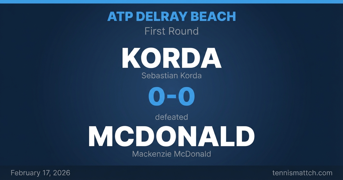 Sebastian Korda vs Mackenzie McDonald — ATP Delray Beach 2026 Preview