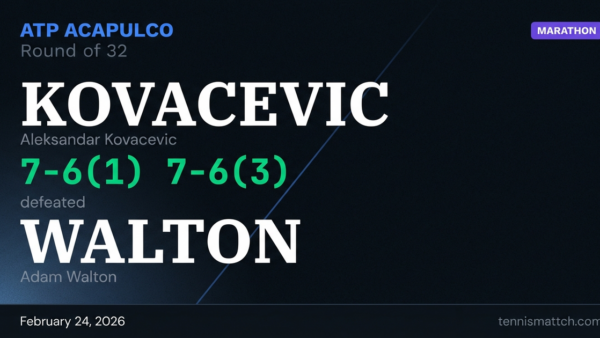 Aleksandar Kovacevic vs Adam Walton — ATP Acapulco 2026