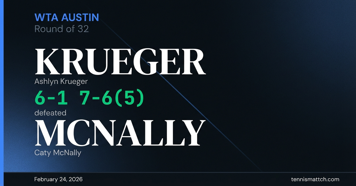 Ashlyn Krueger vs Caty McNally — WTA Austin 2026