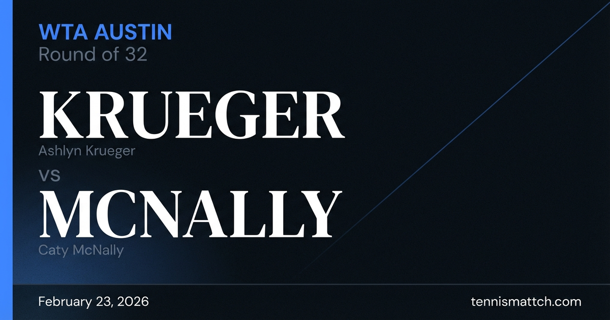 Ashlyn Krueger vs Caty McNally — WTA Austin 2026 Preview
