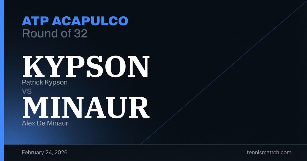 Patrick Kypson vs Alex De Minaur — ATP Acapulco 2026 Preview