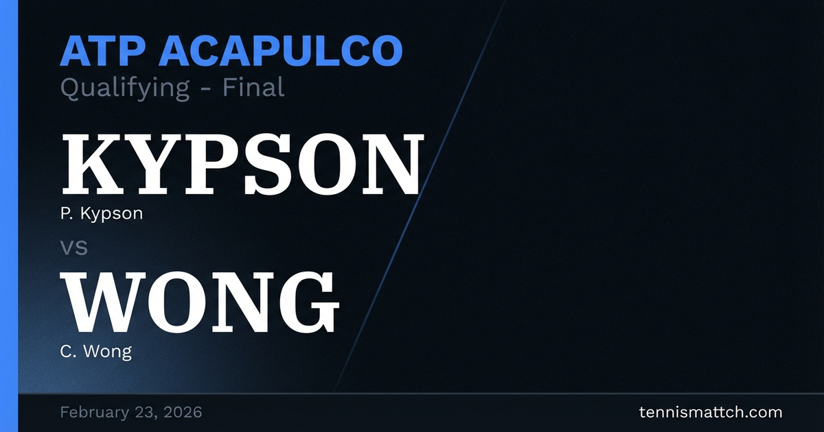 P. Kypson vs C. Wong — ATP Acapulco 2026 Preview