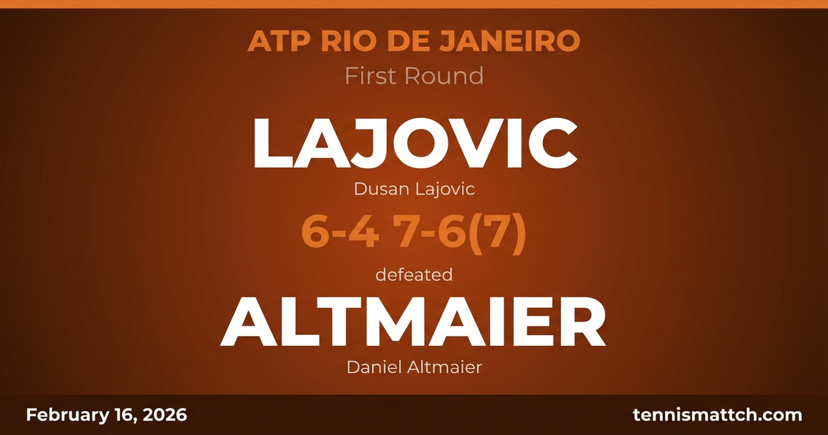 Dusan Lajovic vs Daniel Altmaier — ATP Rio de Janeiro 2026