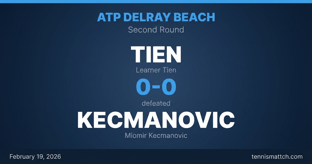 Learner Tien vs Miomir Kecmanovic — ATP Delray Beach 2026 Preview