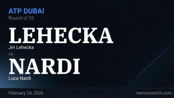 Jiri Lehecka vs Luca Nardi — ATP Dubai 2026 Preview
