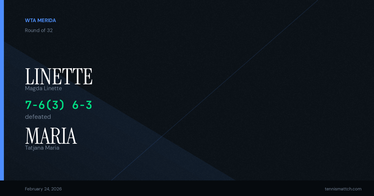Magda Linette vs Tatjana Maria — WTA Merida 2026