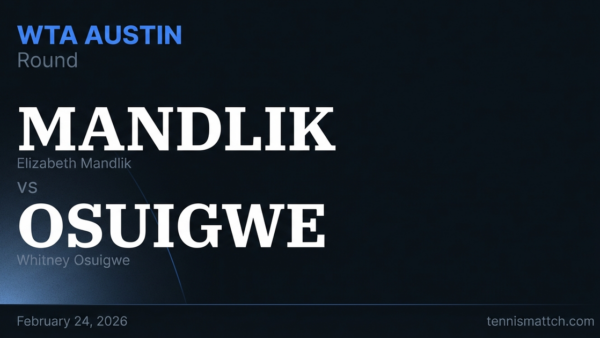 Elizabeth Mandlik vs Whitney Osuigwe — WTA Austin 2026 Preview