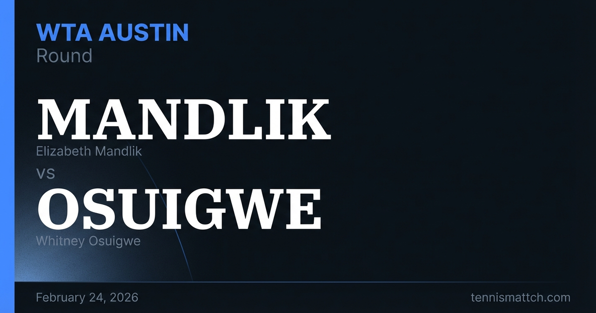 Elizabeth Mandlik vs Whitney Osuigwe — WTA Austin 2026 Preview
