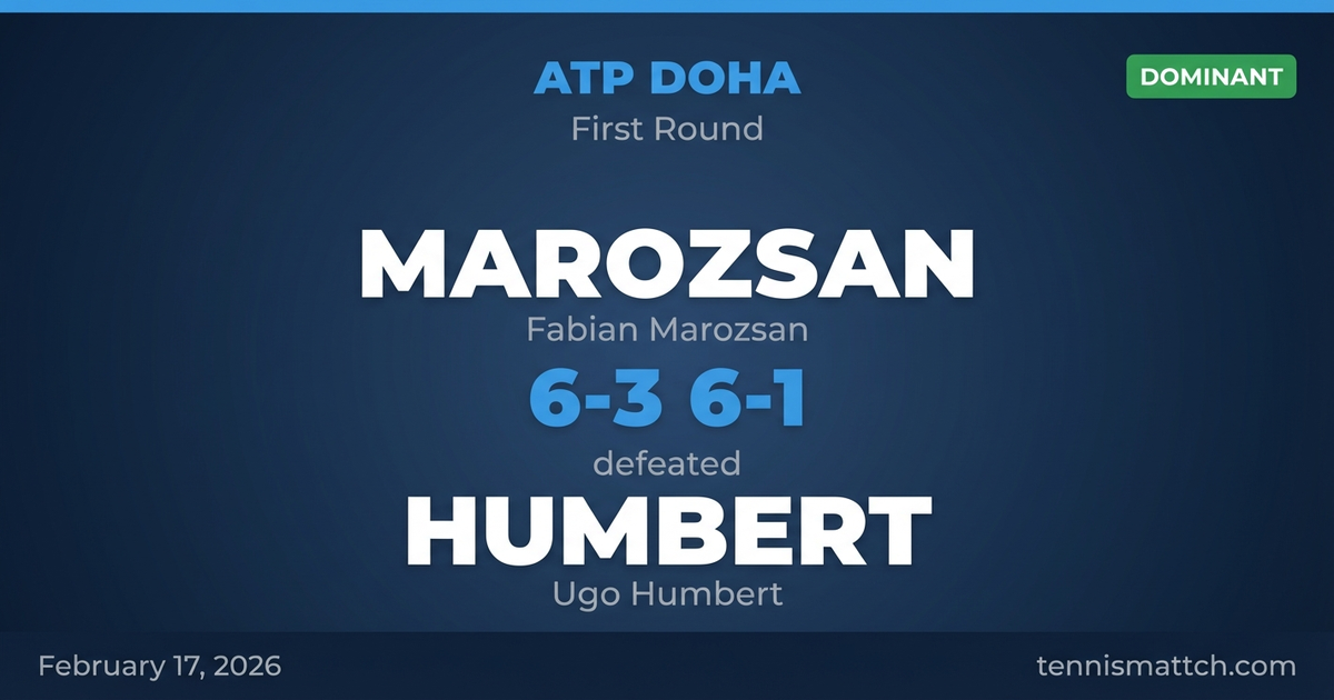 Fabian Marozsan vs Ugo Humbert — ATP Doha 2026