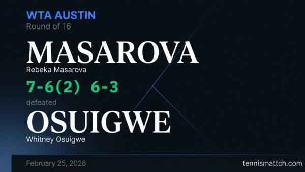 Rebeka Masarova vs Whitney Osuigwe — WTA Austin 2026