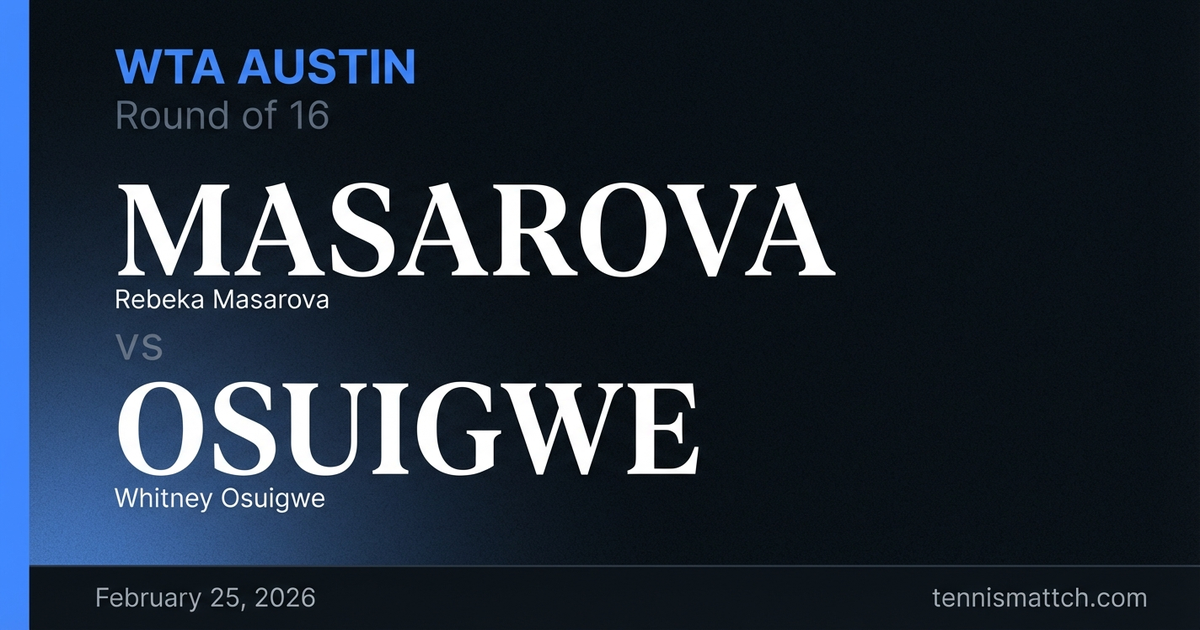 Rebeka Masarova vs Whitney Osuigwe — WTA Austin 2026 Preview