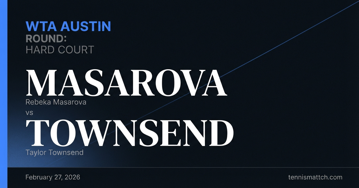 Rebeka Masarova vs Taylor Townsend — WTA Austin 2026 Preview