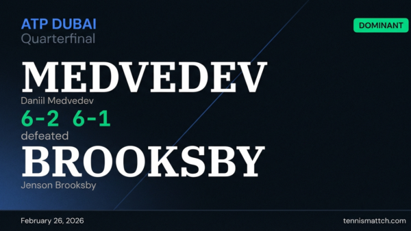 Daniil Medvedev vs Jenson Brooksby — ATP Dubai 2026