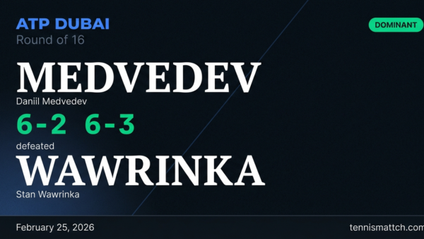 Daniil Medvedev vs Stan Wawrinka — ATP Dubai 2026