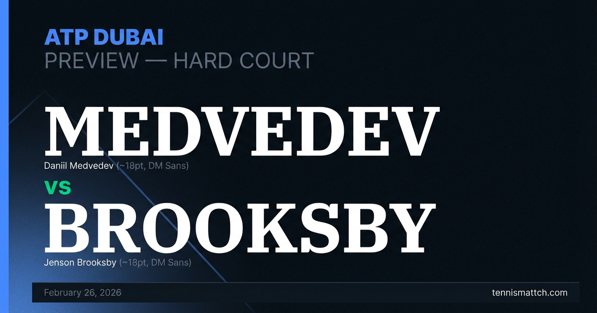Daniil Medvedev vs Jenson Brooksby — ATP Dubai 2026 Preview