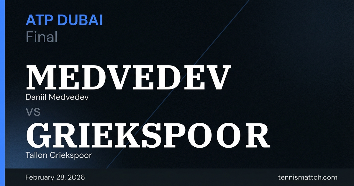 Daniil Medvedev vs Tallon Griekspoor — ATP Dubai 2026 Preview