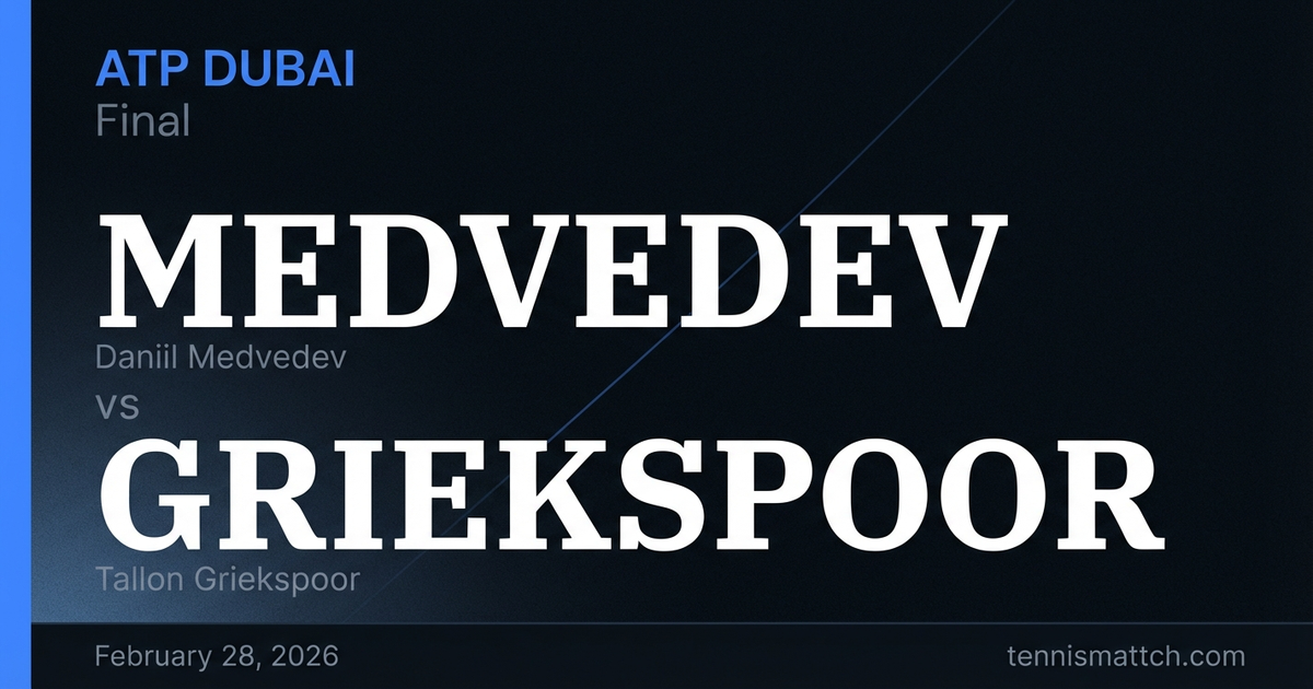 Daniil Medvedev vs Tallon Griekspoor — ATP Dubai 2026 Preview