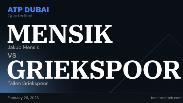 Jakub Mensik vs Tallon Griekspoor — ATP Dubai 2026 Preview