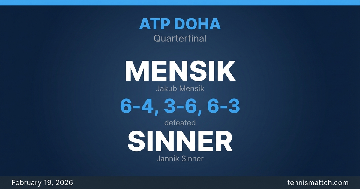 Jakub Mensik vs Jannik Sinner — ATP Doha 2026 Preview