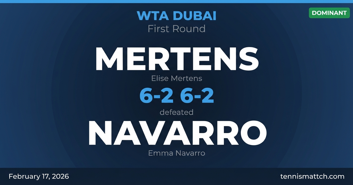 Elise Mertens vs Emma Navarro — WTA Dubai 2026