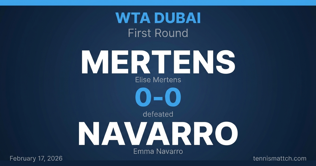 Elise Mertens vs Emma Navarro — WTA Dubai 2026 Preview